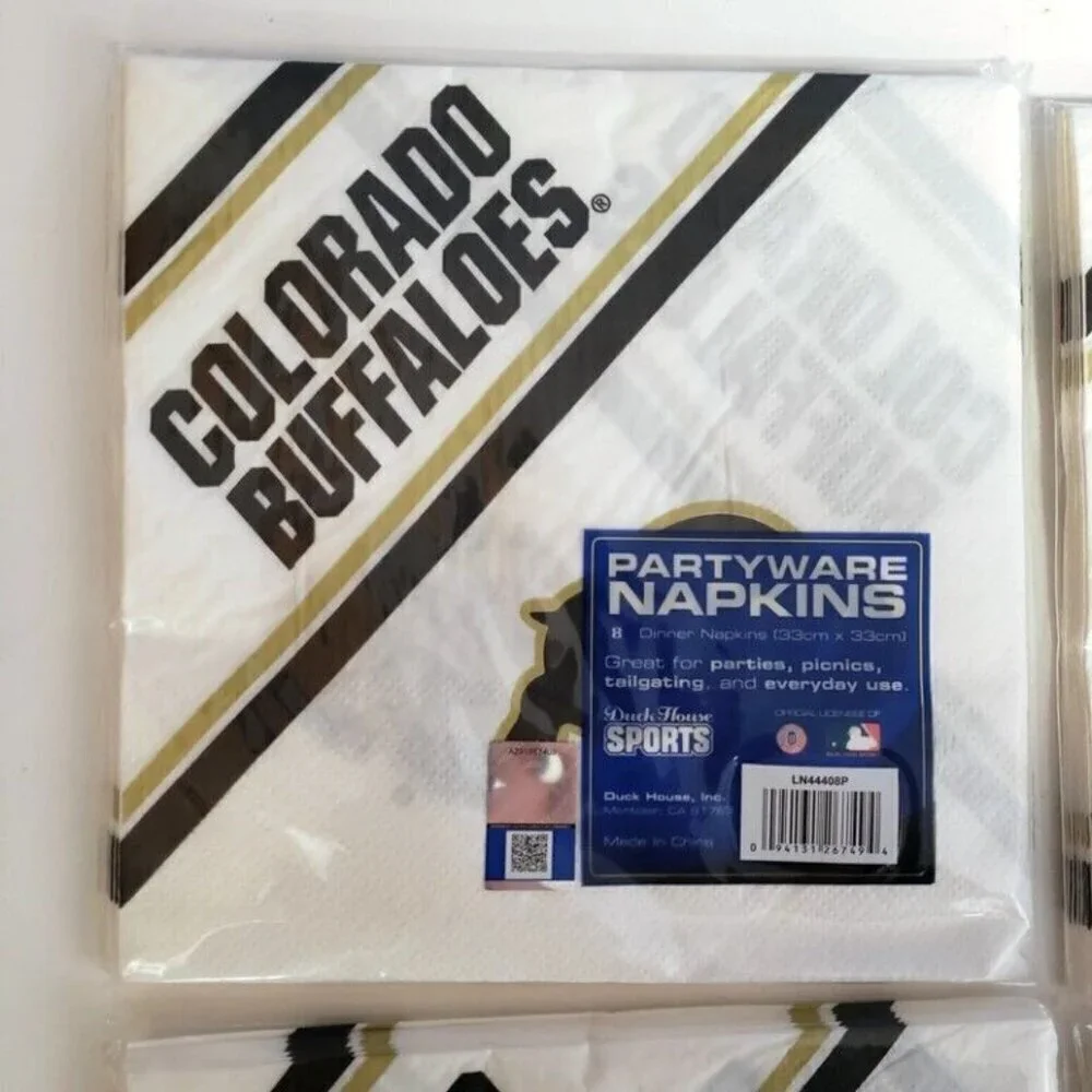 Colorado Buffaloes Lot of 4 Napkin Packs Sports Parties Tailgates Graduations